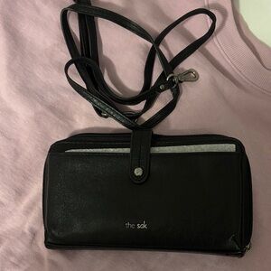 The Sak Black Leather Wallet Crossbody